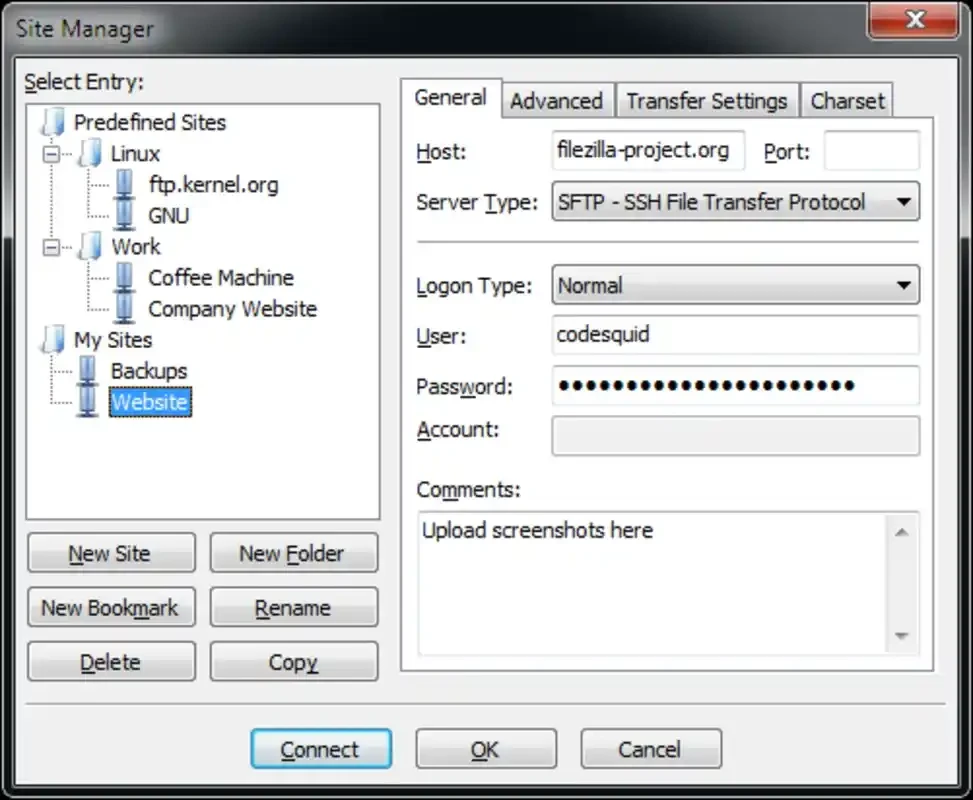 FileZilla — 스크린샷 2